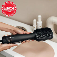 Kristin Ess Hair Volumizing Blow Dryer Brush - Blowout + Hair Straightening Brush - Ceramic + Ionic - Dry, Smooth + Volumize Hair - Flat Padel Base for Faster Blowout - 3 Wind Speeds + 4 Heat Settings