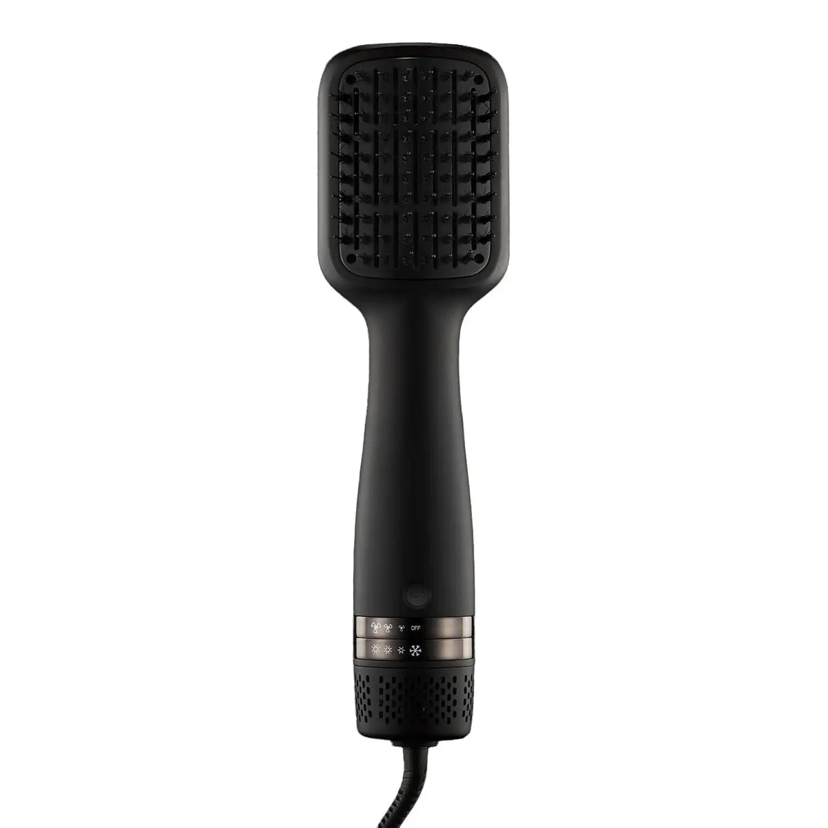 Kristin Ess Hair Volumizing Blow Dryer Brush - Blowout + Hair Straightening Brush - Ceramic + Ionic - Dry, Smooth + Volumize Hair - Flat Padel Base for Faster Blowout - 3 Wind Speeds + 4 Heat Settings