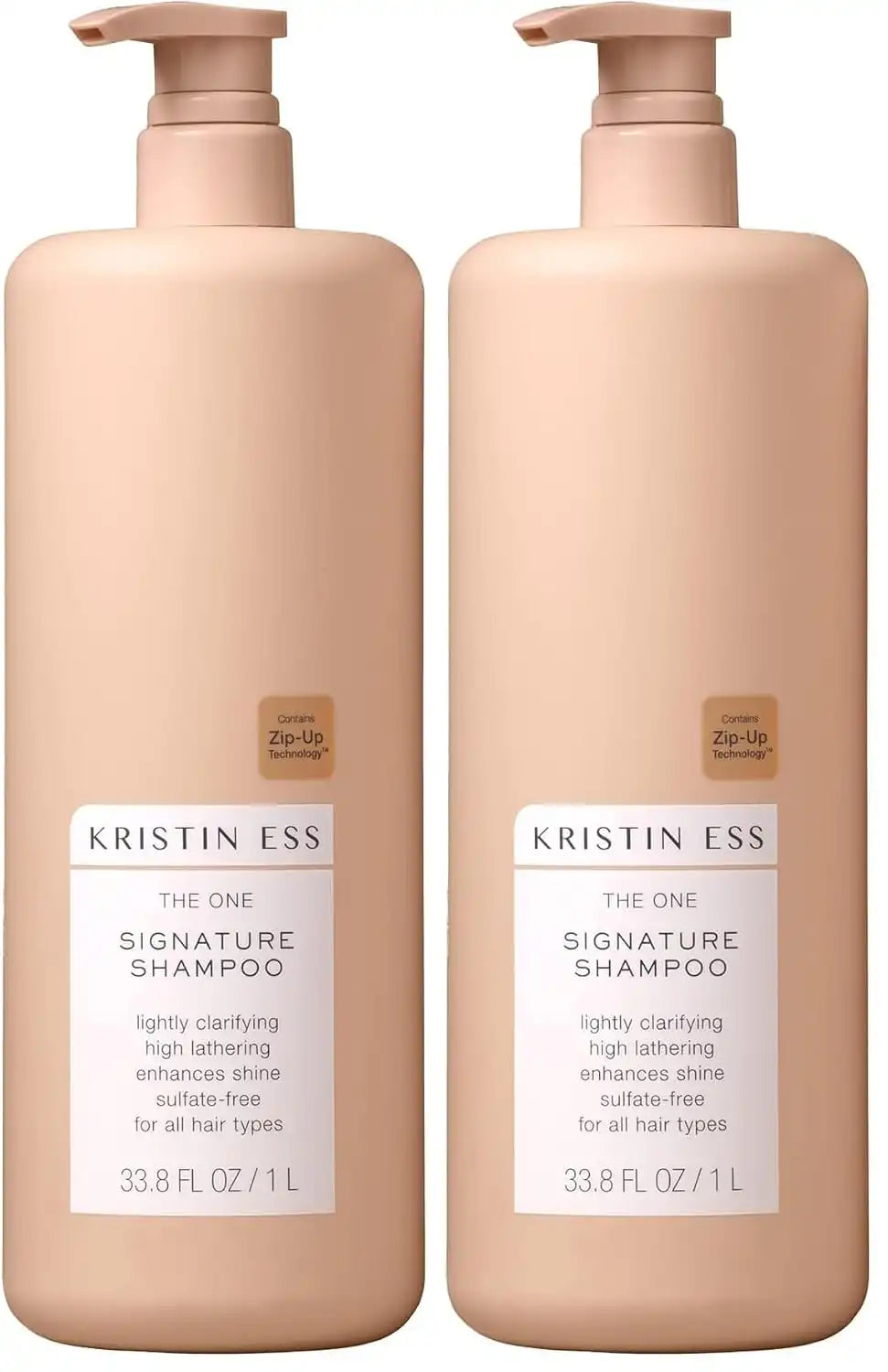 Kristin Ess Hair Signature Shampoo with Avocado Oil + Castor Oil for Women - Lightly Clarifying Daily Sulfate Free Hydrating Shampoo,Color Safe,Vegan,33.8 fl oz,(Pack of 2)