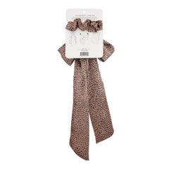 Kristin Ess Hair Scrunchie + Scarf Set Cheetah, 1 Count, Hair Accessory for Women and Girls, Satin Hair Scrunchie, Ponytail Holder, Hair Ties, Day and Night Styling, All Hair Types and Textures